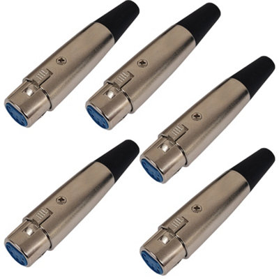 Qty 5 Xlr 5 Pin Female Socket Solder Dmx Lighting Connector For Cable from B&Q
