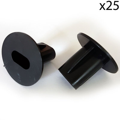25X 8mm Black Twin Shotgun Cable Bushes Through Wall Cover Rg6 Coax Hole Tidy from B&Q