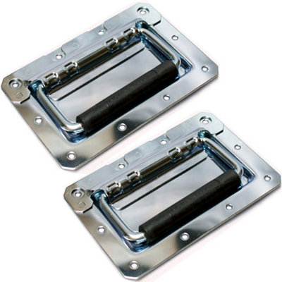 2X Spring Loaded Speaker Drop Handle Strong Metal Carry Recess Case Cabinet Box from B&Q