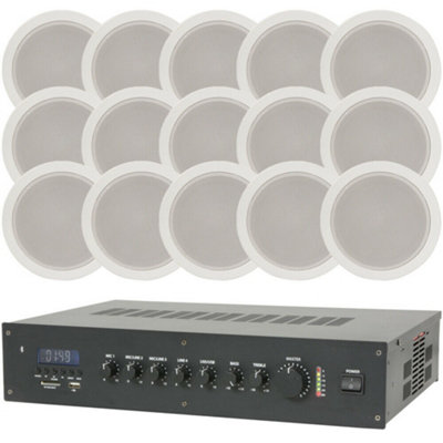 Loops Shop Restaurant Wireless Background Music Kit 120W Mixer Amp & 15X Speakers from B&Q