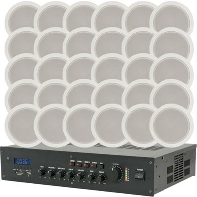 Loops Pro Bluetooth 100V Amplifier & 30X Ceiling Speaker Kit Background Music System from B&Q