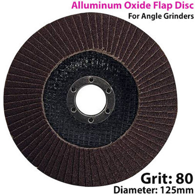 125mm 80 Grit Aluminium Oxide Flap Disc Sanding Sander For Angle Grinder from B&Q