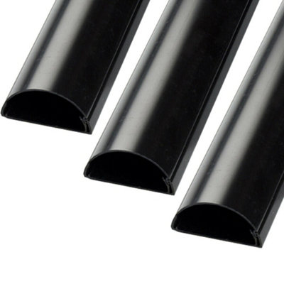 3X 1M (3M) 16mm X 8mm Black Speaker Cable Trunking Conduit Cover Av Tv Wall from B&Q