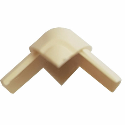 16mm X 8mm Magnolia Smooth Fit Right Angled External Over Bend Trunking Adapter from B&Q