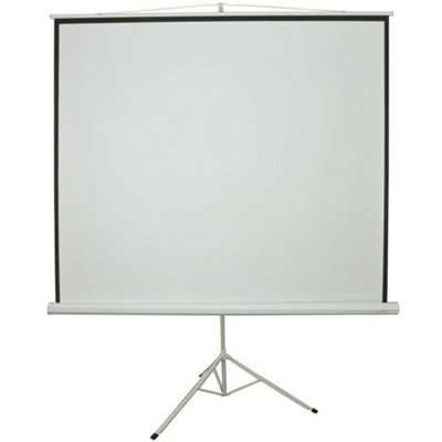 84" Tripod Floor Standing Pull Up Projector Screen 1:1 Portable Presentations from B&Q