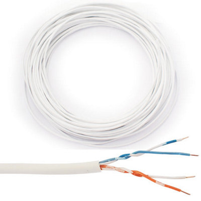 25M (82 Ft)Bt Telephone Copper Cable Extension 2 Pair 4 Core Wire Telecom Line Reel from B&Q