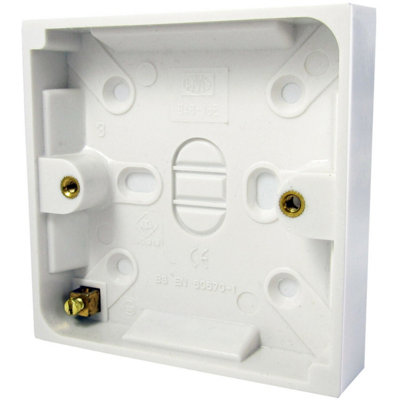 B&Q 5X 16Mm Deep Single Plastic Surface Mounted Back Box 1 Gang Wall Pattress Outlet Light