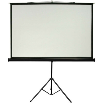 100" Tripod Floor Standing Pull Up Projector Screen 4:3 Portable Presentations from B&Q