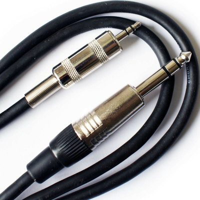  - Pro 1.5M 6.35mm To 3.5mm Stereo Jack Plug Male Cable Audio 1/4" Aux Headphone Lead