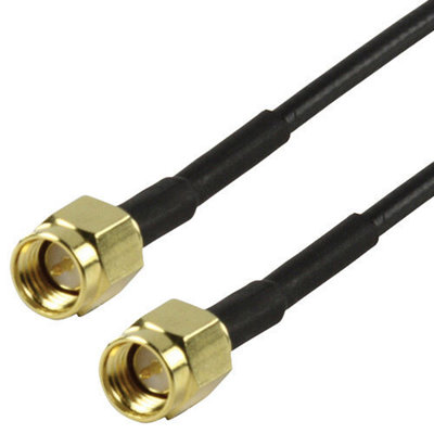 B&Q 1M Sma Male To Male Plug Coaxial Cable Wifi Router Antenna Aerial Rg174 50Ohm Gold