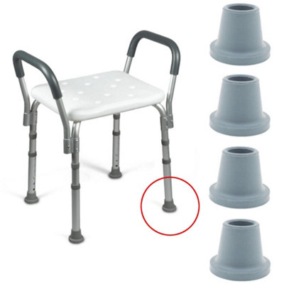 Rubber Bath Stool Feet Shower Chair Tips Ferrules For 28mm Straight Legs (4 Pcs) from B&Q