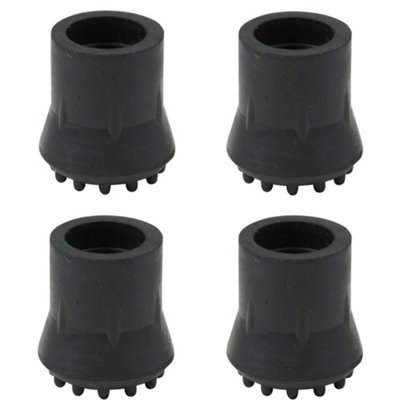 B&Q Four C-Type 22mm (7/8") Bell Shaped Studded Rubber Ferrules For Walking Sticks