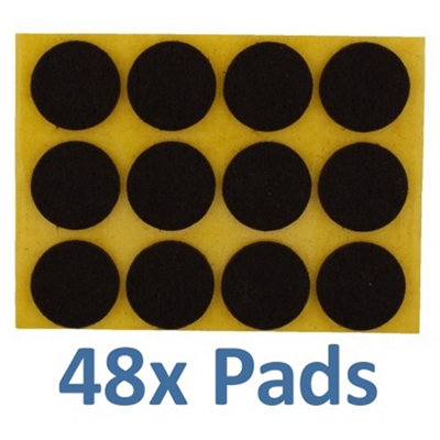 Furniture Feet Felt Pads Floor Protectors Self Adhesive (20mm48 Pads) from B&Q