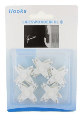 B&Q 10Pcs - Picture Hooks For Hanging Frames On Plasterboard, Cavity, Drywall Brick White