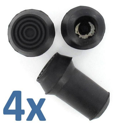 B&Q Pack Of Four 16mm (5/8") Rubber Ferrules D-Type For Slim Walking Sticks
