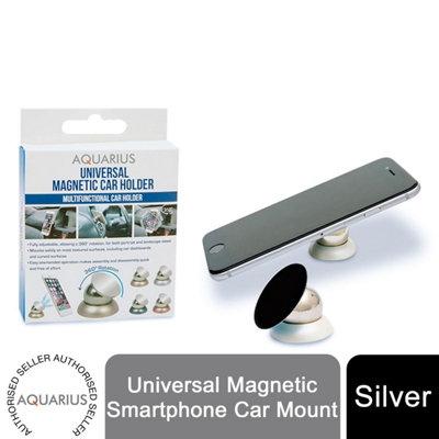 B&Q Universal Magnetic Car Phone Mount Silver - Strong Dashboard Dash Holder For Work Van