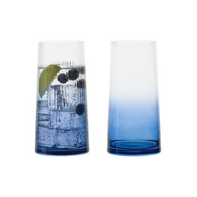 B&Q -  Empire Set Of 2 Hiball Tumblers Blue