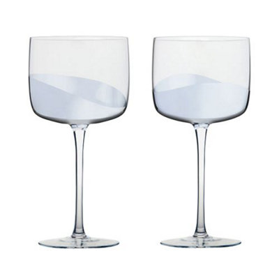 Anton Studios Wave Set Of 2 Gin Glasses Silver