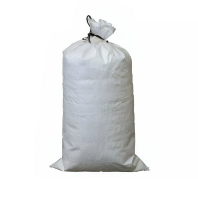 B&Q - 12 X  White Woven Polypropylene Sandbags Sacks Flood Defence Sand Bags