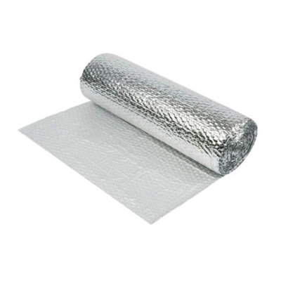 B&Q -  0.6M X 10M Silver Multi-Purpose Double Aluminium Bubble Insulation Foil. LoftWallHomeCaravanAtticGarageRoofs