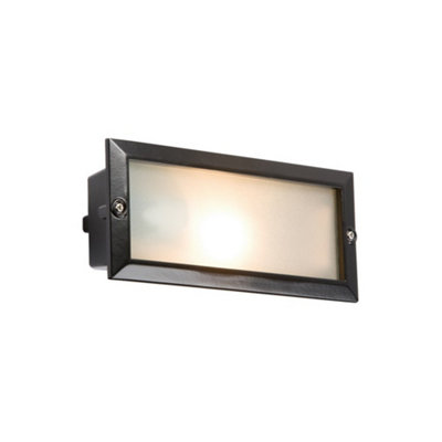 Luminosa Lighting Luminosa Bricklight With Plain And Louvred Black CoverIp44E27 from B&Q