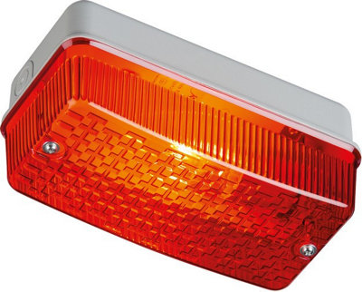 Luminosa Lighting Luminosa Bulkhead With Red Prismatic Diffuser And Aluminium Base230V Ip65 100W from B&Q