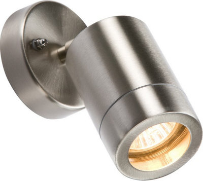Generic 230V Ip65 Gu10 35W Lightweight Stainless Steel Adjustable Wall Light from B&Q