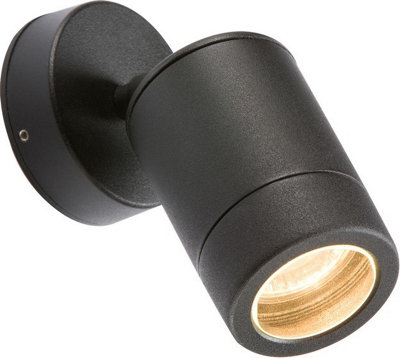 Luminosa Lighting Luminosa Adjustable Aluminium Powder-Coated Black Wall Light230V Ip65 Gu10 35W from B&Q