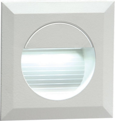 B&Q -  Luminosa Ip54 Recessed Square Indoor/outdoor Led Guide/stair/wall Light White Led230V