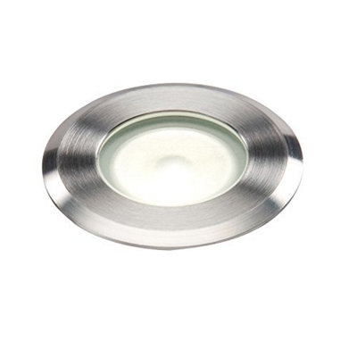 Generic Knightsbridge Ip65 High Output Led White Mini Ground Light With CableMetal1 WSilver from B&Q