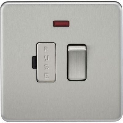 B&Q - Mla  13A Switched Fused Spur Unit With Neon Brushed Chrome