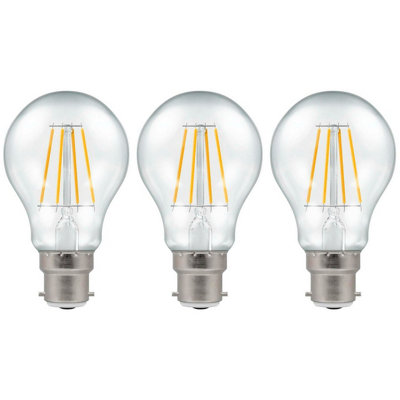 Crompton Lamps Led Gls 5W B22 Dimmable Filament Warm White Clear (40W Eqv) (3 Pack) from B&Q