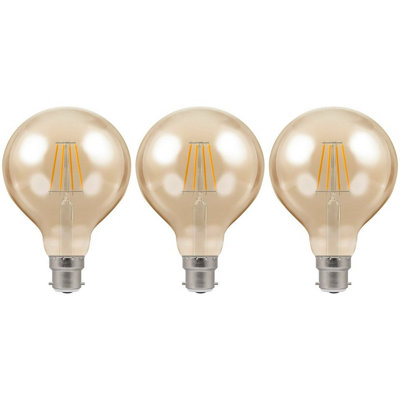 Crompton Lamps Led G95 Globe 5W B22 Dimmable Filament Extra Warm White Antique Bronze (40W Eqv) (3 Pack) from B&Q