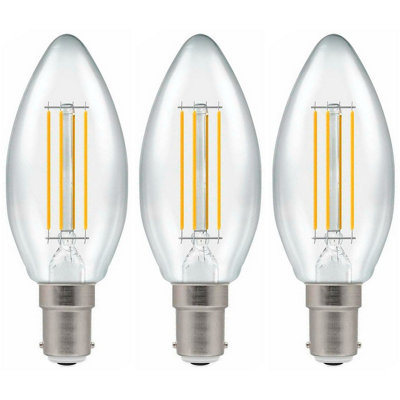 Crompton Lamps Led Candle 5W B15 Dimmable Filament Warm White Clear (40W Eqv) (3 Pack) from B&Q