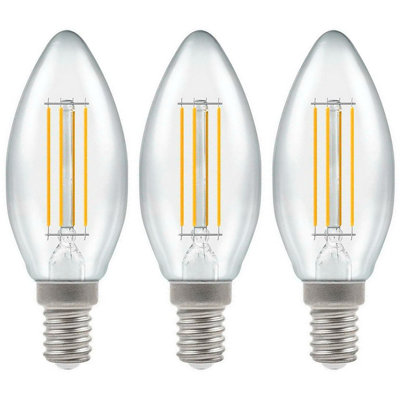 Crompton Lamps Led Candle 5W E14 Dimmable Filament Warm White Clear (40W Eqv) (3 Pack) from B&Q