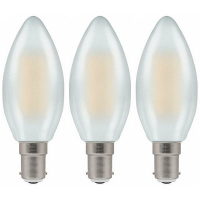Crompton Lamps Led Candle 5W B15 Dimmable Filament Pearl Warm White (40W Eqv) (3 Pack) from B&Q