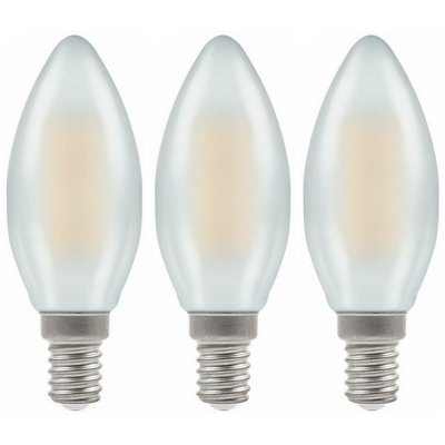 Crompton Lamps Led Candle 5W E14 Dimmable Filament Pearl Warm White (40W Eqv) (3 Pack) from B&Q