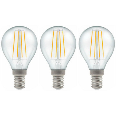 Crompton Lamps Led Golfball 5W E14 Dimmable Filament Warm White Clear (40W Eqv) (3 Pack) from B&Q