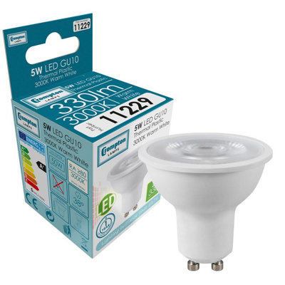 Crompton Lamps Led Gu10 Bulb 5W Warm White (50W Eqv) (3 Pack) from B&Q