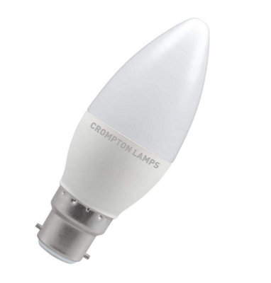 Crompton Lamps Led Candle 4.9W B22 Daylight Opal (40W Eqv) (3 Pack) from B&Q