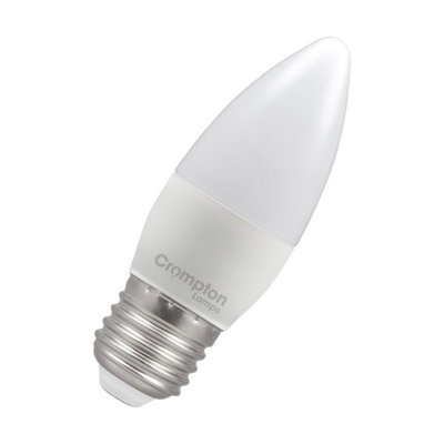 Crompton Lamps Led Candle 4.9W E27 Daylight Opal (40W Eqv) (3 Pack) from B&Q