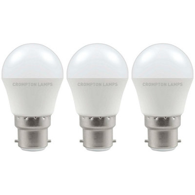 Crompton Lamps Led Golfball 4.9W B22 Warm White Opal (40W Eqv) (3 Pack) from B&Q
