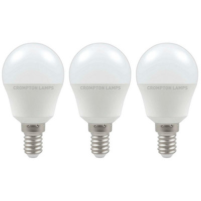 Crompton Lamps Led Golfball 4.9W E14 Cool White Opal (40W Eqv) (3 Pack) from B&Q