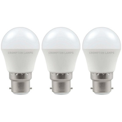 Crompton Lamps Led Golfball 4.9W B22 Daylight Opal (40W Eqv) (3 Pack) from B&Q