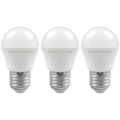 Crompton Lamps Led Golfball 4.9W E27 Daylight Opal (40W Eqv) (3 Pack) from B&Q