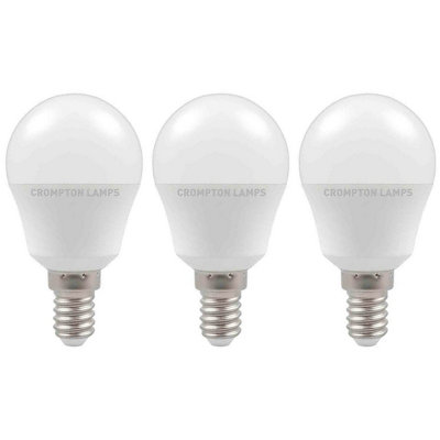 Crompton Lamps Led Golfball 4.9W E14 Daylight Opal (40W Eqv) (3 Pack) from B&Q