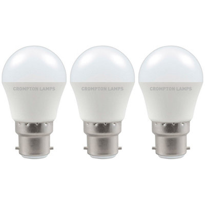 Crompton Lamps Led Golfball 5W B22 Dimmable Cool White Opal (40W Eqv) (3 Pack) from B&Q