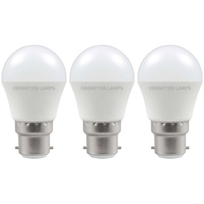 Crompton Lamps Led Golfball 5W B22 Dimmable Daylight Opal (40W Eqv) (3 Pack) from B&Q