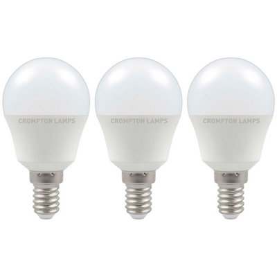 Crompton Lamps Led Golfball 5W E14 Dimmable Daylight Opal (40W Eqv) (3 Pack) from B&Q