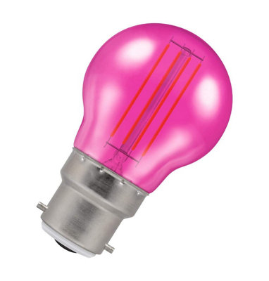 Crompton Lamps Pink Led Golfball 4.5W B22 HarlequinIp65 Outdoor Light Bulbs25W Eqv15,000-HrsFor Festoons3-Pack from B&Q